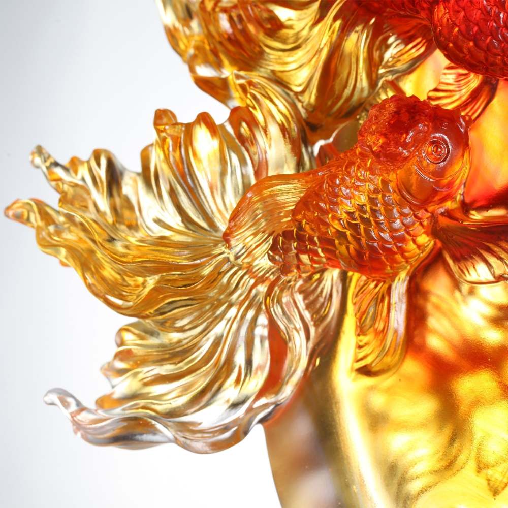 Crystal Sculpture, Goldfish, In Celebration