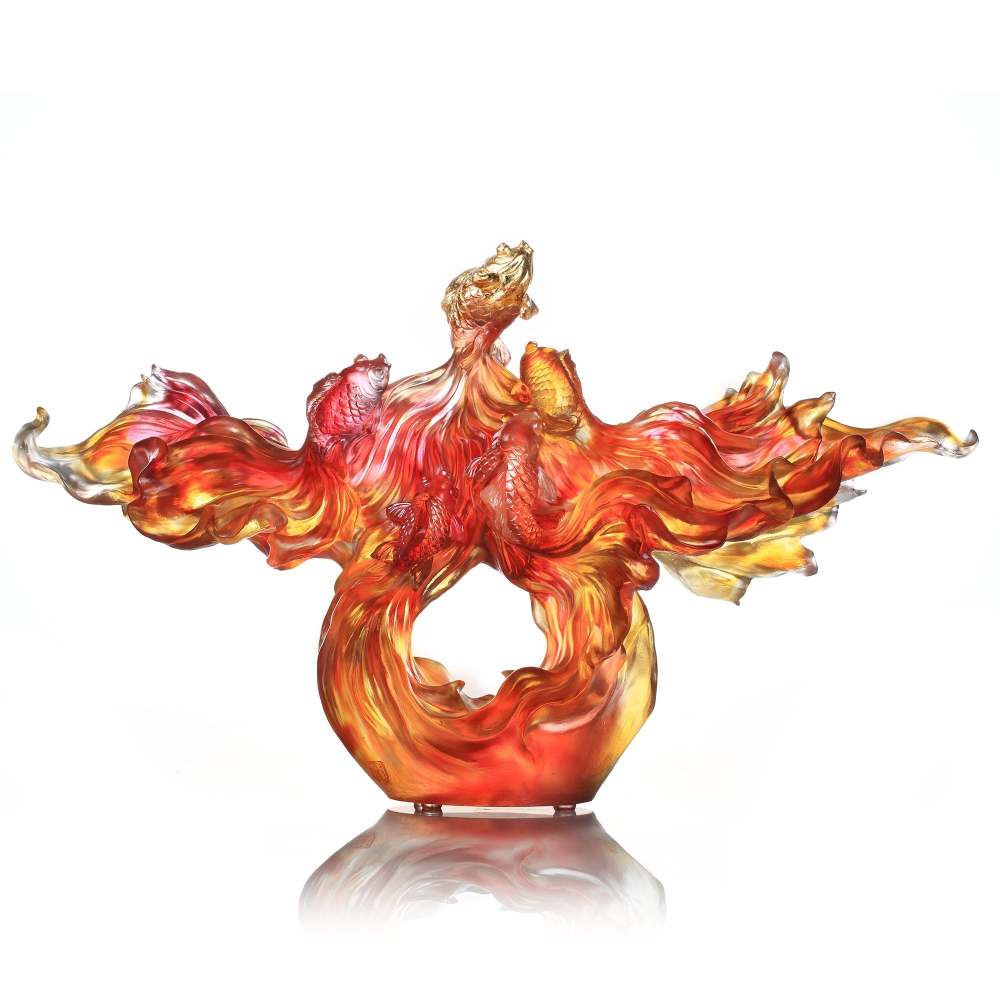 Crystal Fish, Goldfish, Rising New Era, 24k Gold Leaf