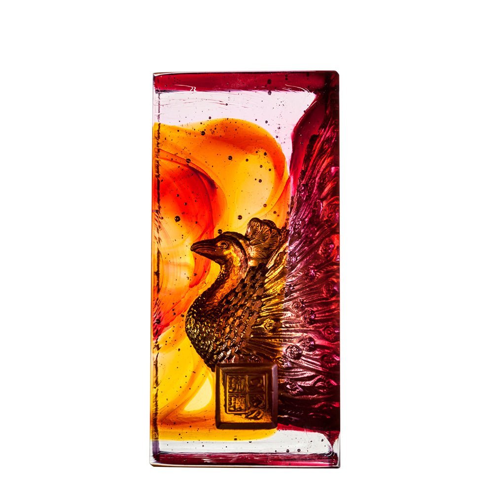 Crystal Paperweight, Peacock, A Radiant Heart
