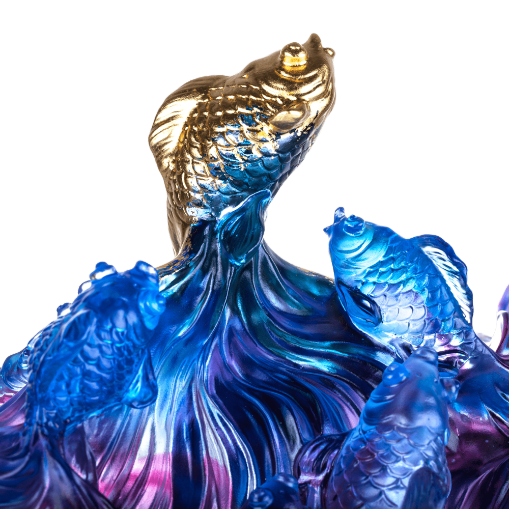 Crystal Fish, Goldfish, Rising New Era, 24k Gold Leaf