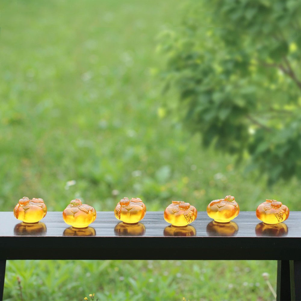 Crystal Paperweight, Feng Shui, Persimmon, Good Things Come in Pairs