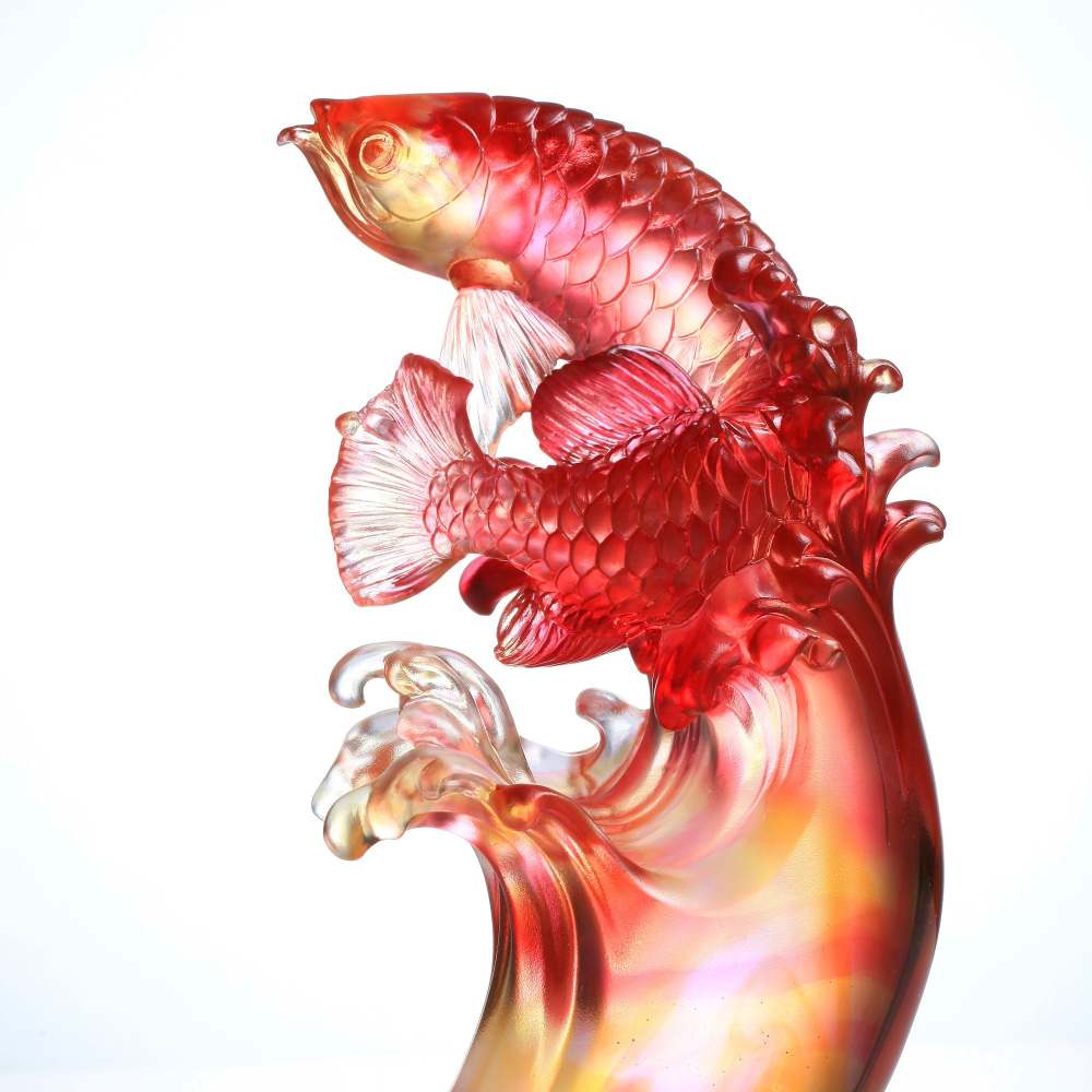 Aligned with the Light, I Triumph, Amber Red Fish Figurine