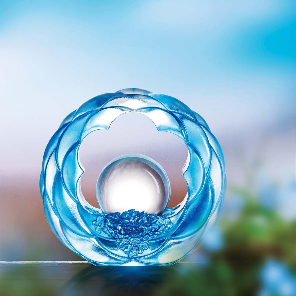 Crystal Desk Decor, Floral, Feng Shui, As The Good World Turns - Floral Turning of Ruyi