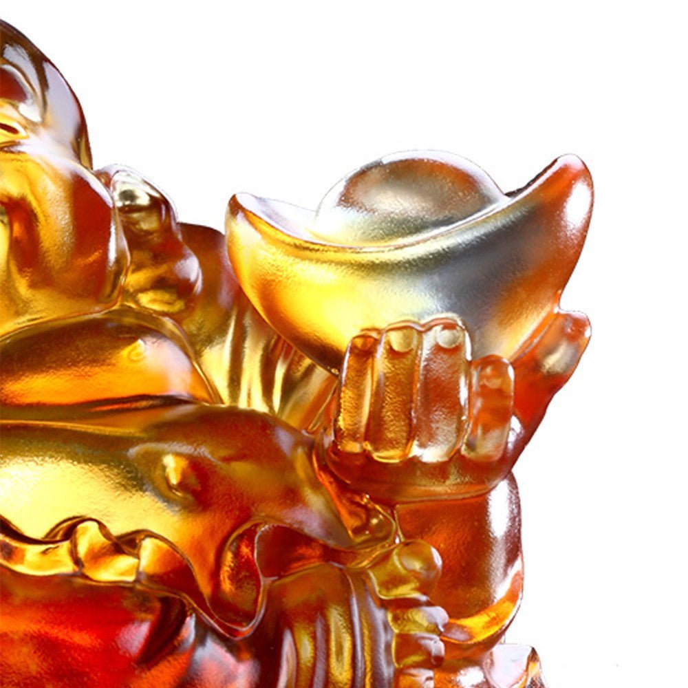 Crystal Buddha, Happy Belly Buddha, Come Joy and Fortune (Light Amber)