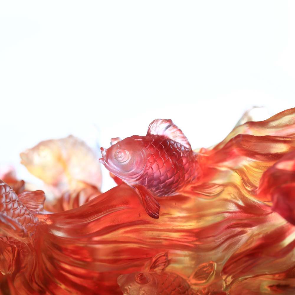 Crystal Fish, Goldfish, Rising New Era, 24k Gold Leaf