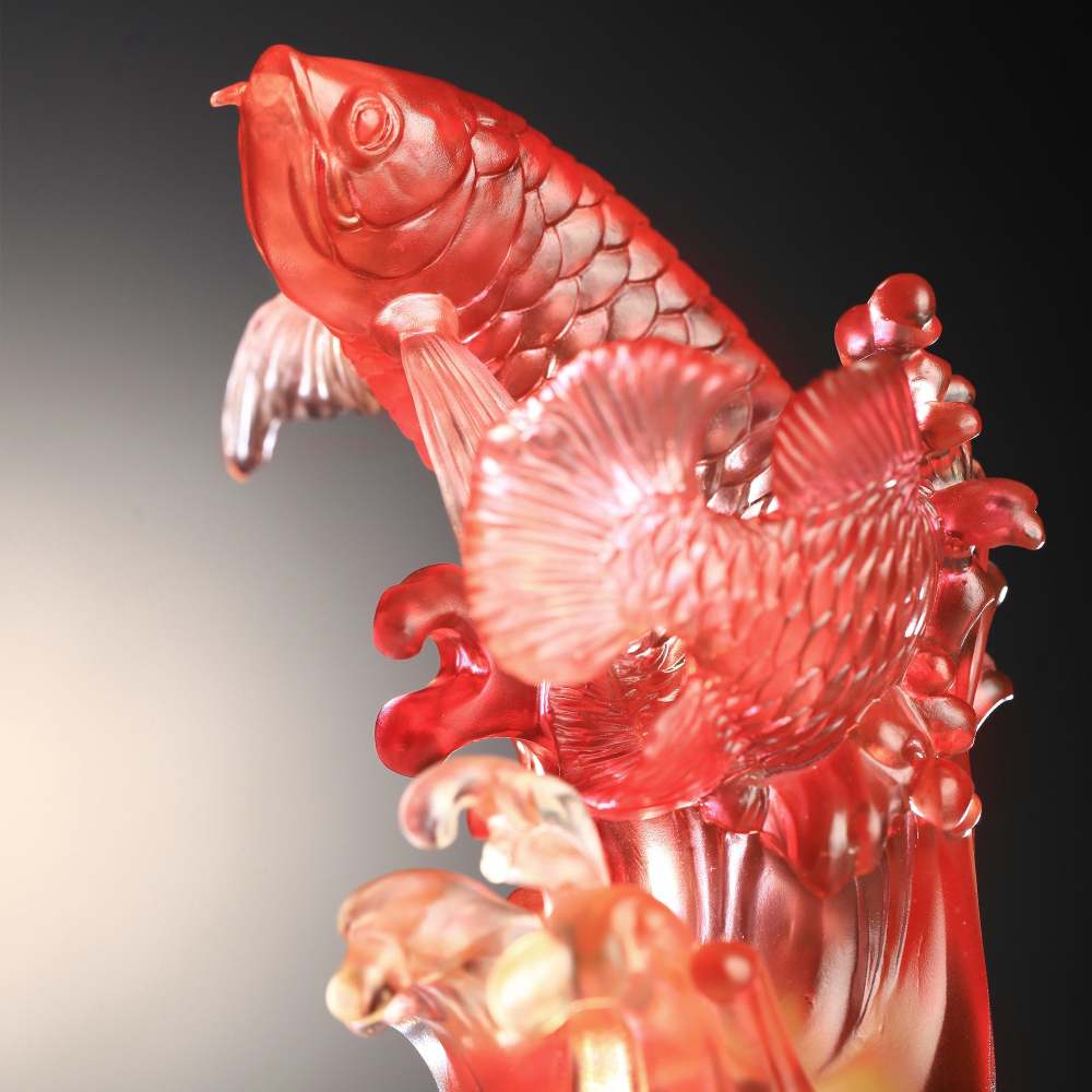 Aligned with the Light, I Triumph, Amber Red Fish Figurine