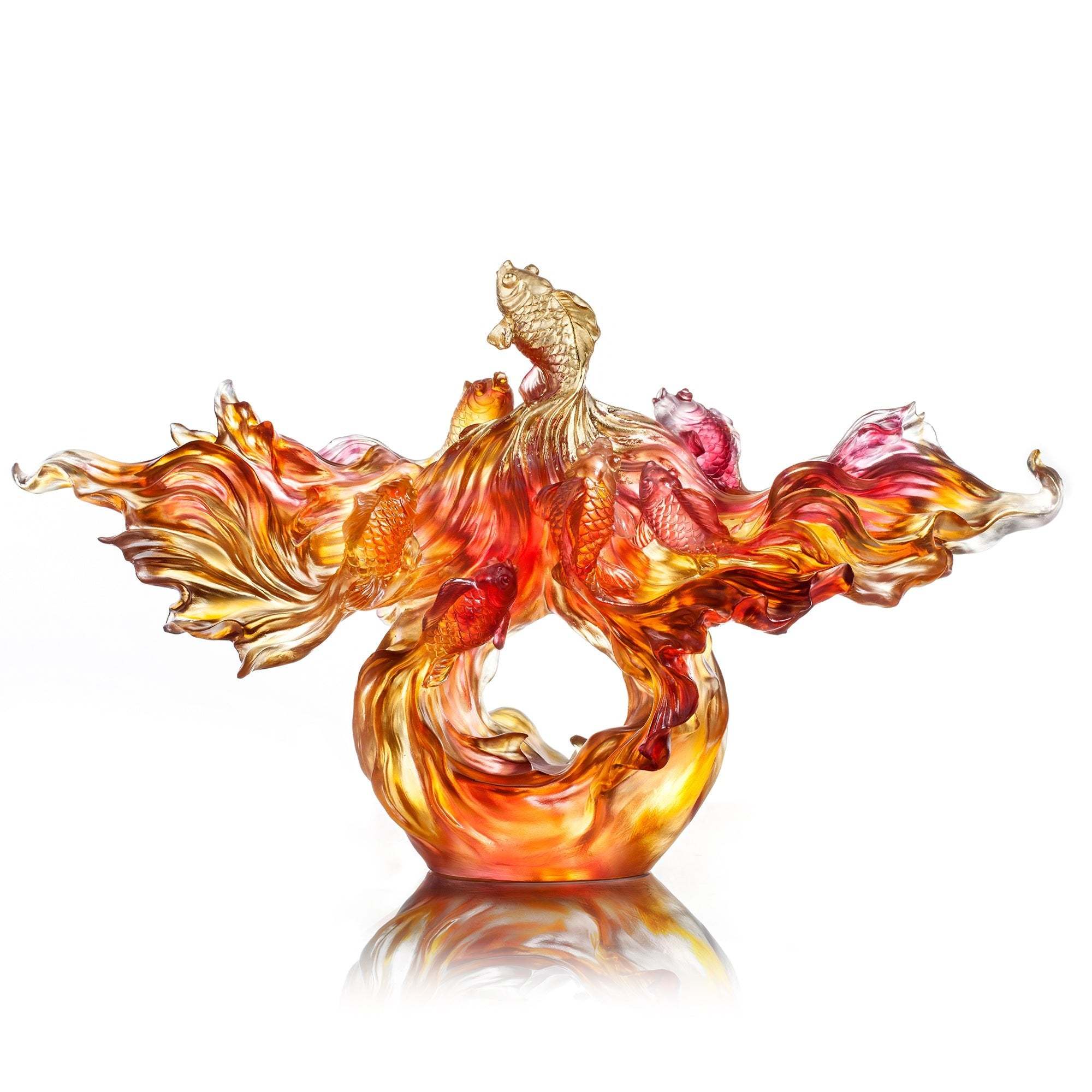 Crystal Fish, Goldfish, Rising New Era, 24k Gold Leaf