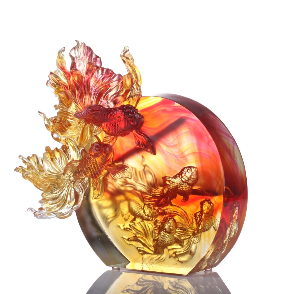 Crystal Sculpture, Goldfish, In Celebration
