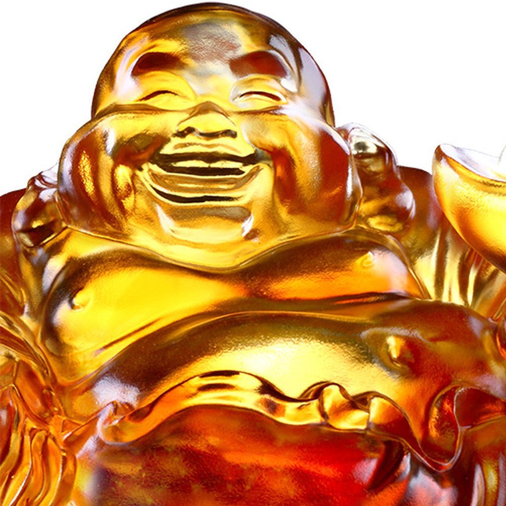 Crystal Buddha, Happy Belly Buddha, Come Joy and Fortune (Light Amber)