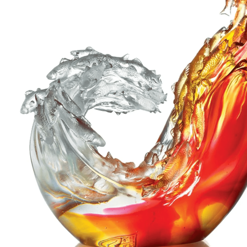 Crystal Fish Figurine, Together We Will Reach the Crest