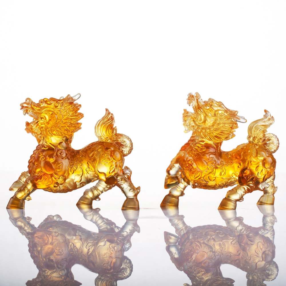 LIULI Mythical Creature Qilin, Benevolent Fortune