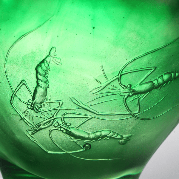 LIULI Crystal Floral Vase, Lotus Pond Leisure