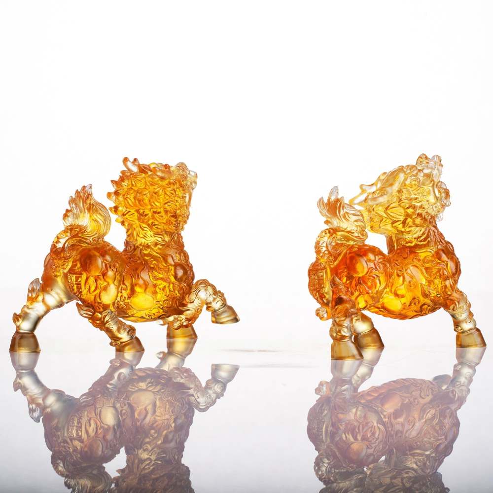 LIULI Mythical Creature Qilin, Benevolent Fortune