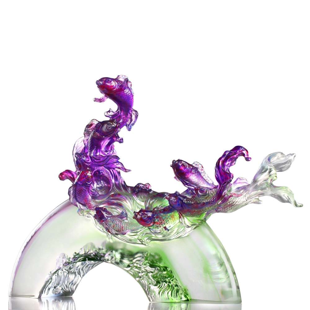 Crystal Desk Decor, Floral, Feng Shui, As The Good World Turns - Floral Turning of Ruyi