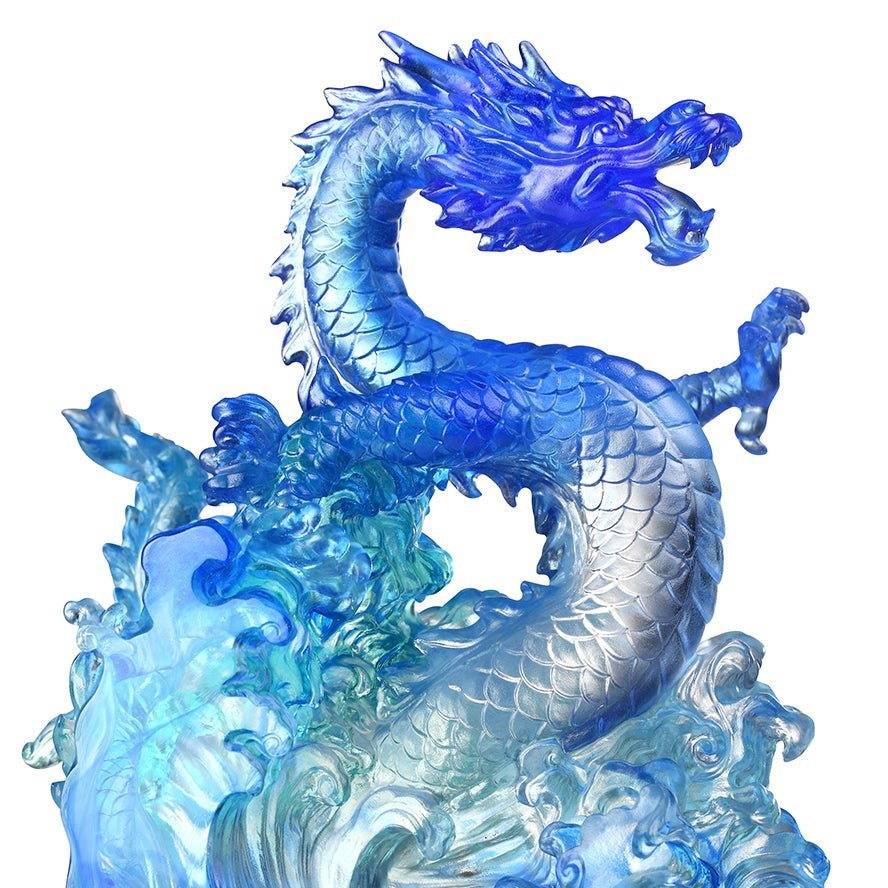 LIULI Crystal Art, Dragon, Ocean Wave, Dragon of Excellence