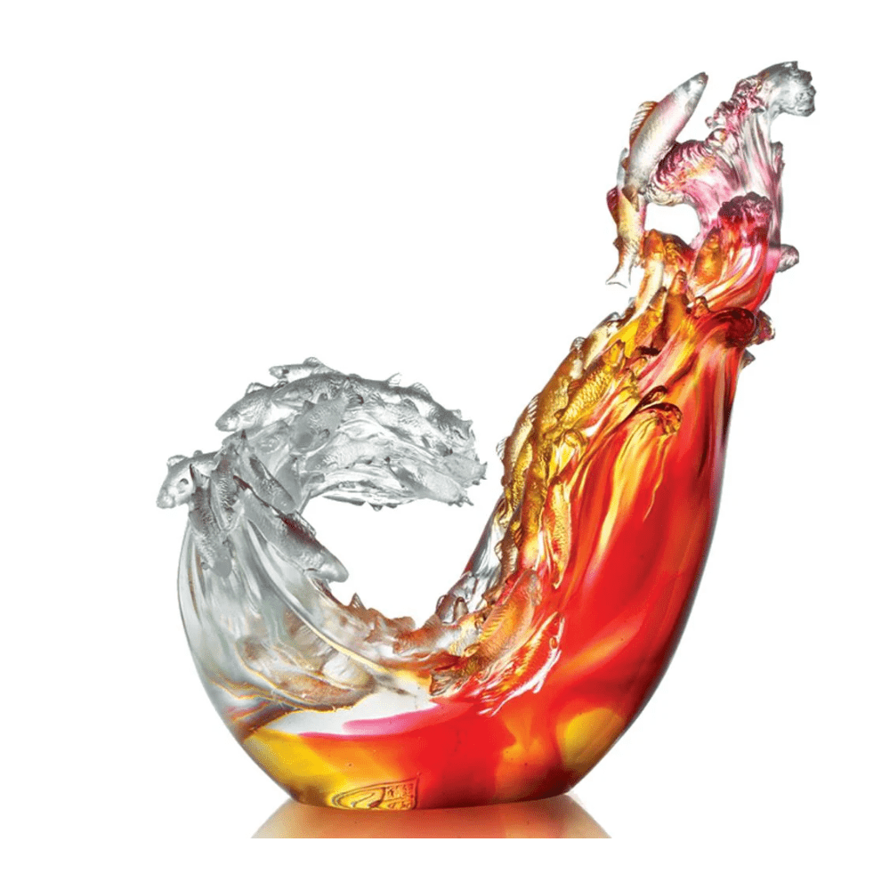Crystal Fish Figurine, Together We Will Reach the Crest