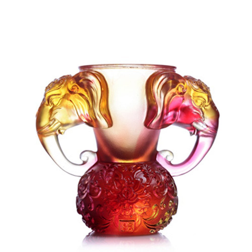 Crystal Vessel, Animal, Elephant, Full of Prosperity and Honor Around