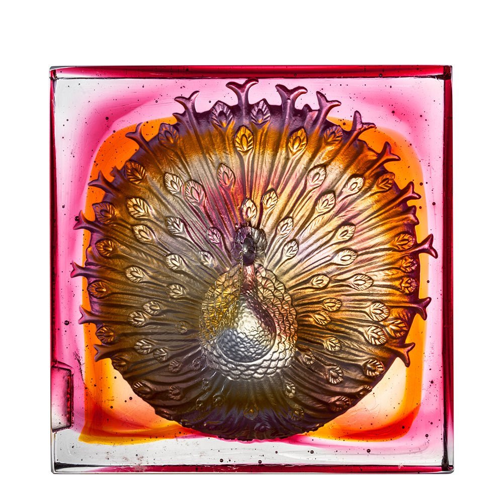 Crystal Paperweight, Peacock, A Radiant Heart