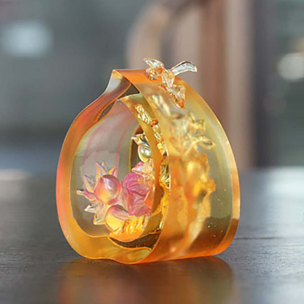 Crystal Peace Figurine, Spring Peach of Longevity