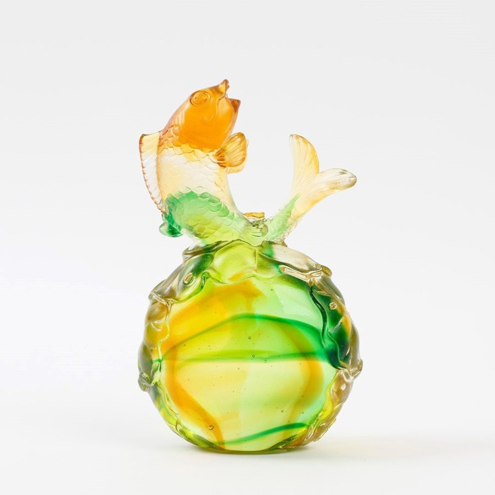 Crystal Fish, Koi Fish, Somersault To The Top