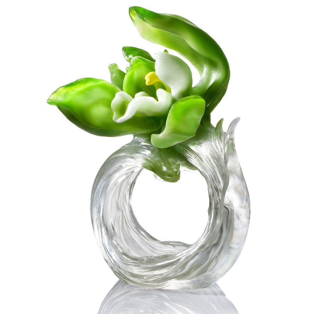 Collector Edition-Crystal Flower, Orchid, A Chinese Liuli Flower, Imminent Spring Dance