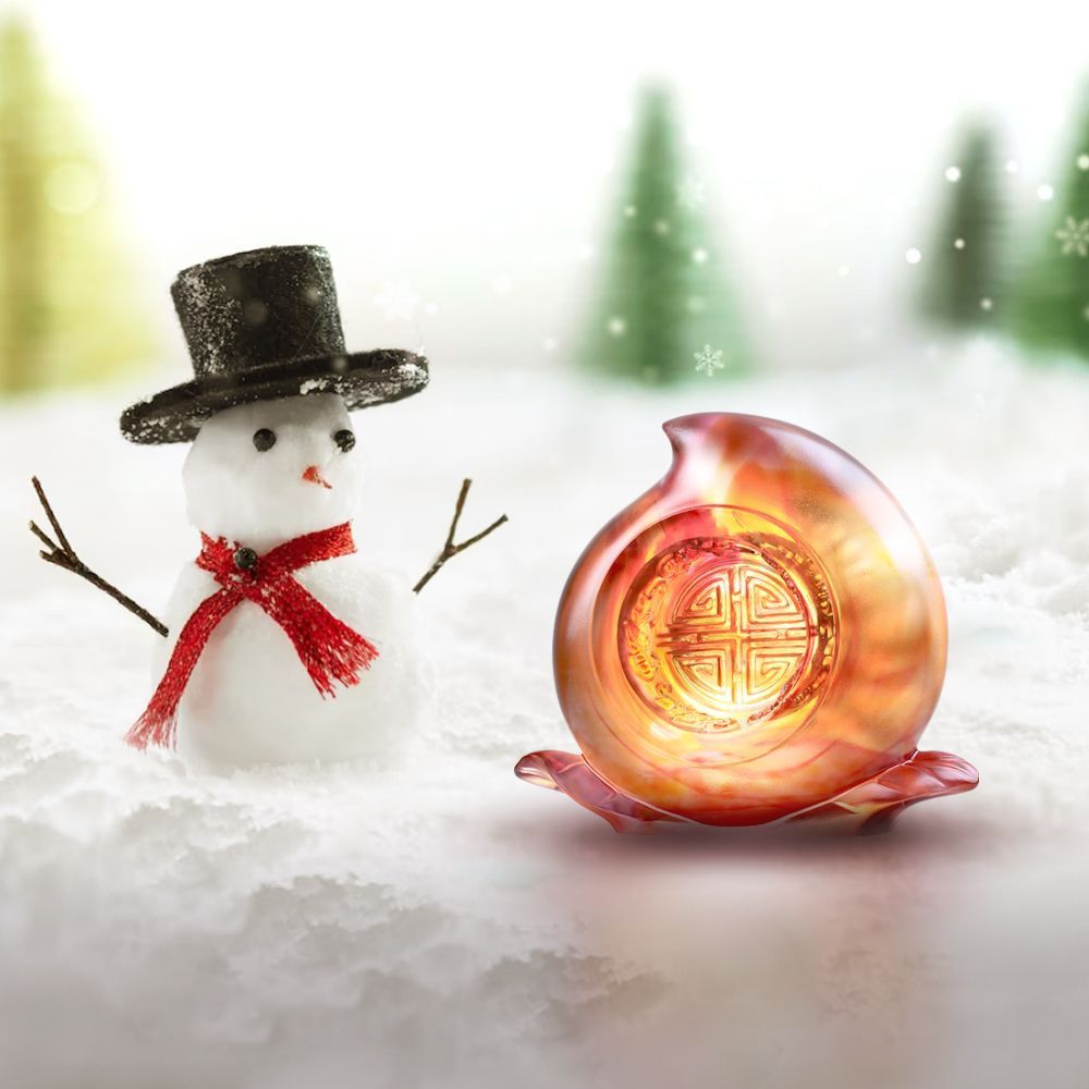 Crystal Peach Figurine, A Good Day, A Good Year, A Good Life