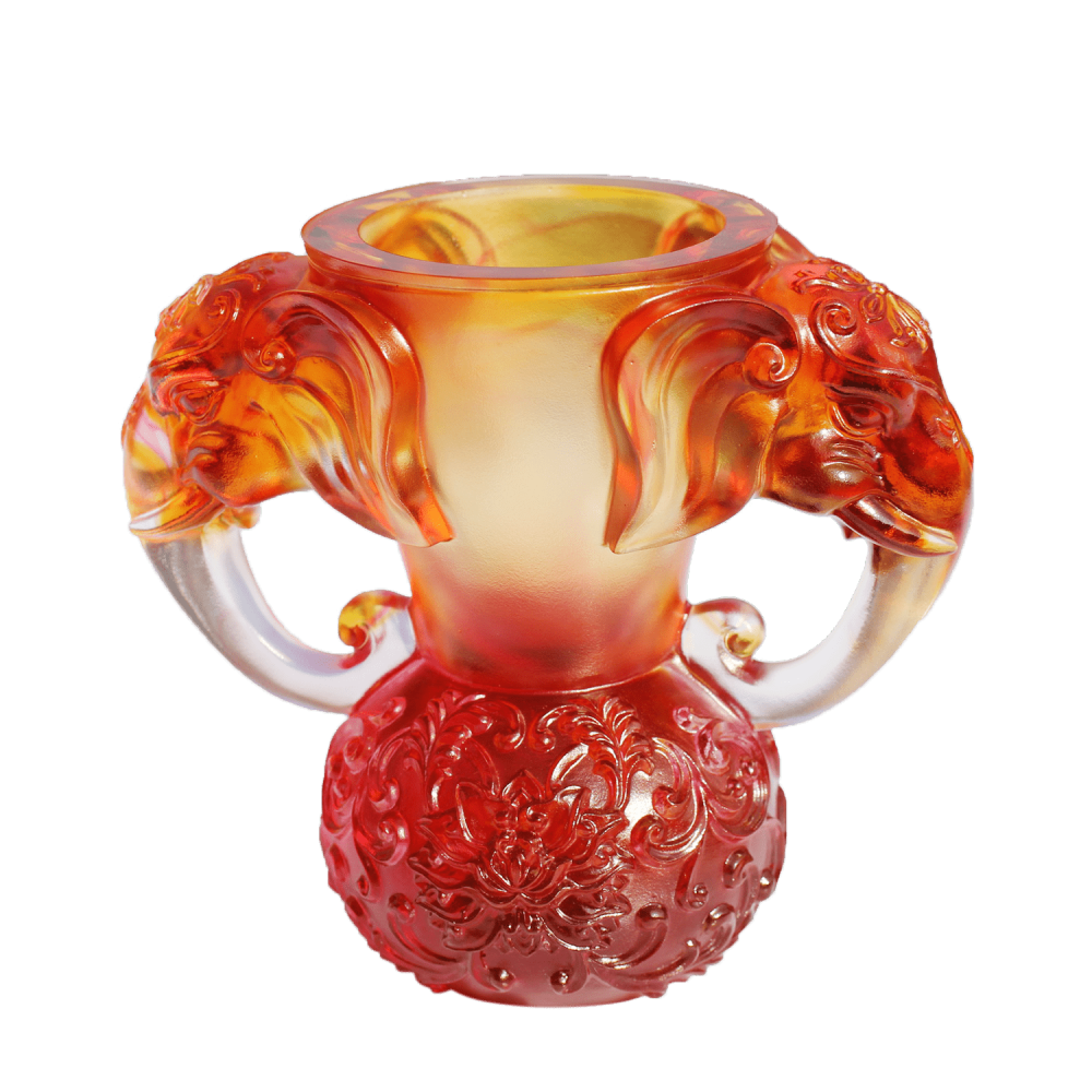 Crystal Vessel, Animal, Elephant, Full of Prosperity and Honor Around