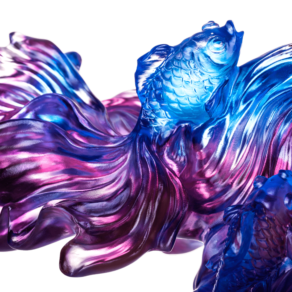 Crystal Fish, Goldfish, Rising New Era, 24k Gold Leaf