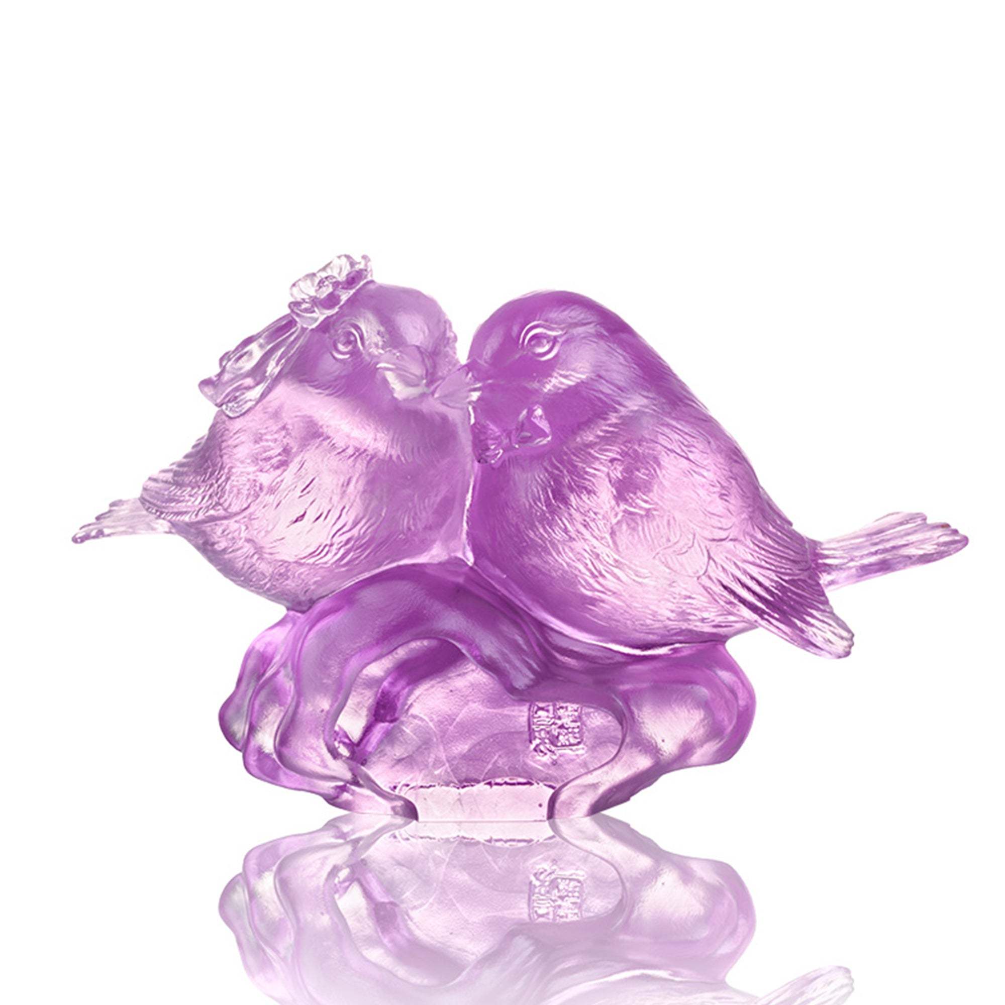 Crystal Bird Sculpture, Our Happiness (Purple/Red clear)