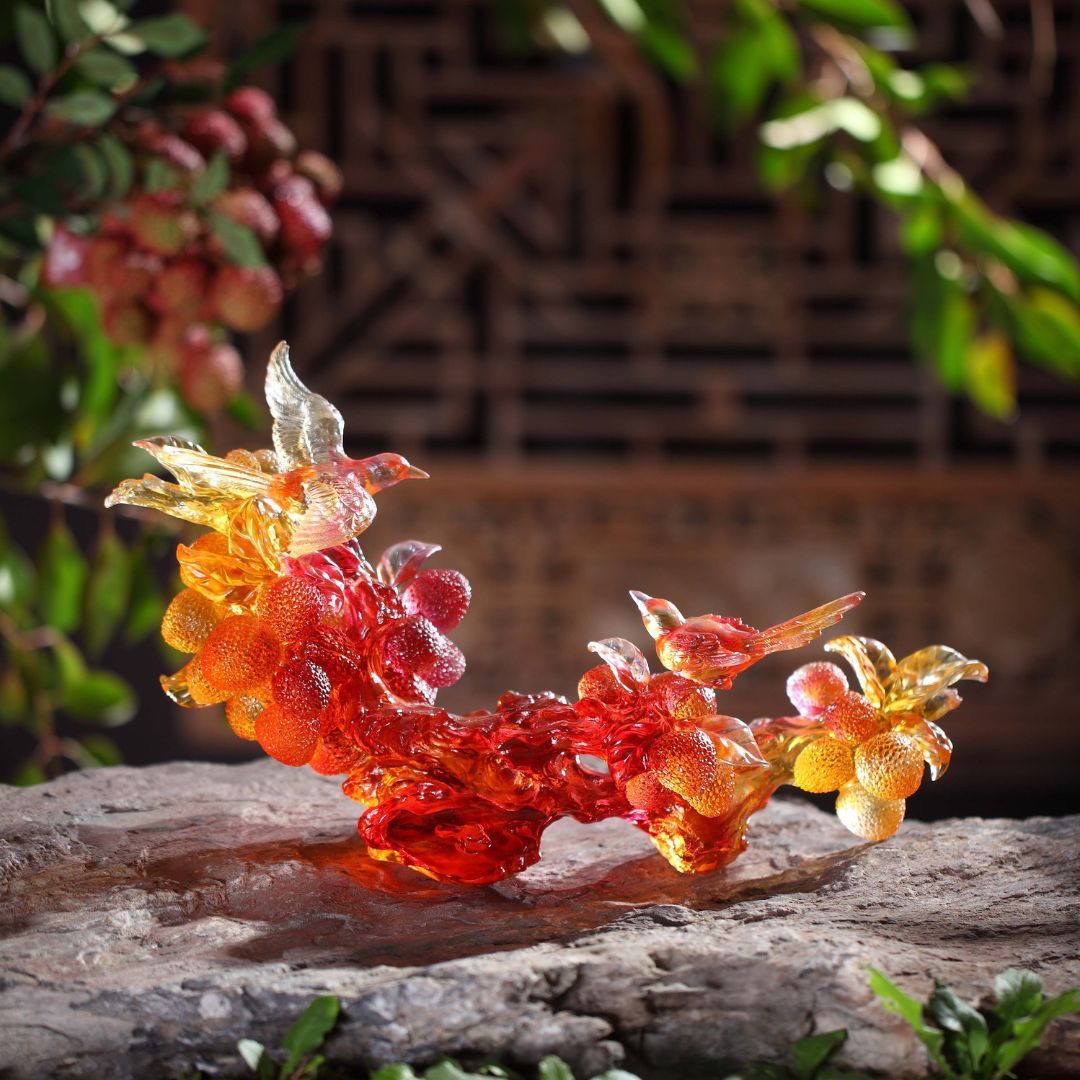 Foo Dog, Chinese Guardian Lion, Crystal Sculpture, Embroidered Lion Dance
