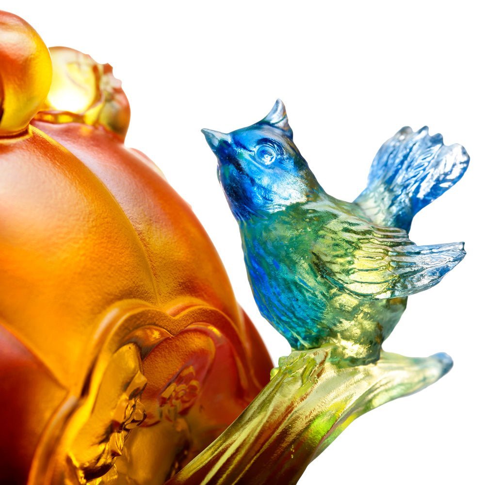 Crystal Floral Vase, Crane, Flight of Legacy