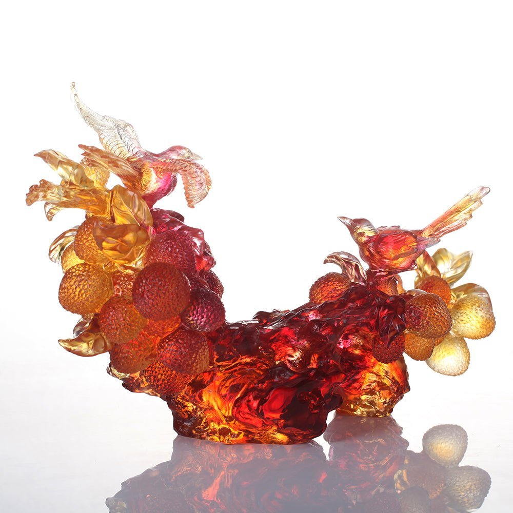 Foo Dog, Chinese Guardian Lion, Crystal Sculpture, Embroidered Lion Dance