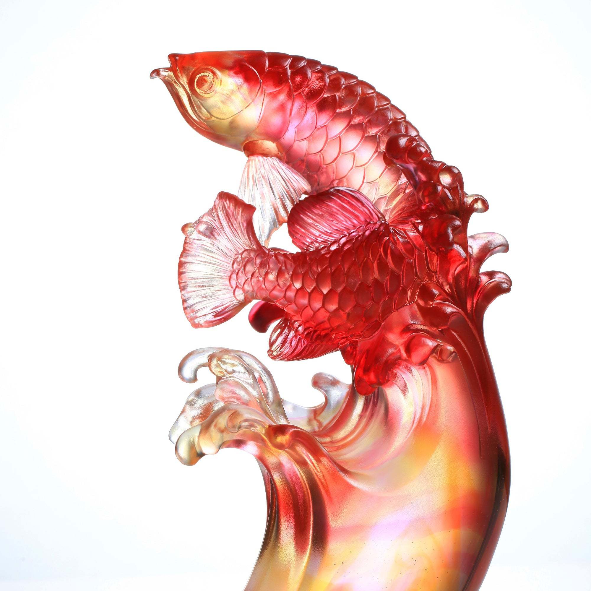 LIULI Crystal Tiger, Chinese Zodiac, Mighty Roar (Amber)
