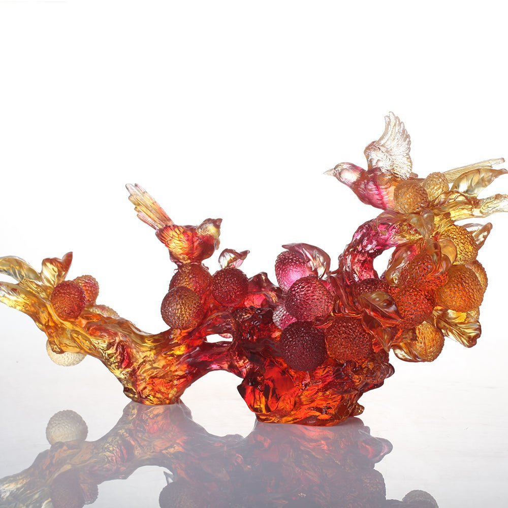 Foo Dog, Chinese Guardian Lion, Crystal Sculpture, Embroidered Lion Dance