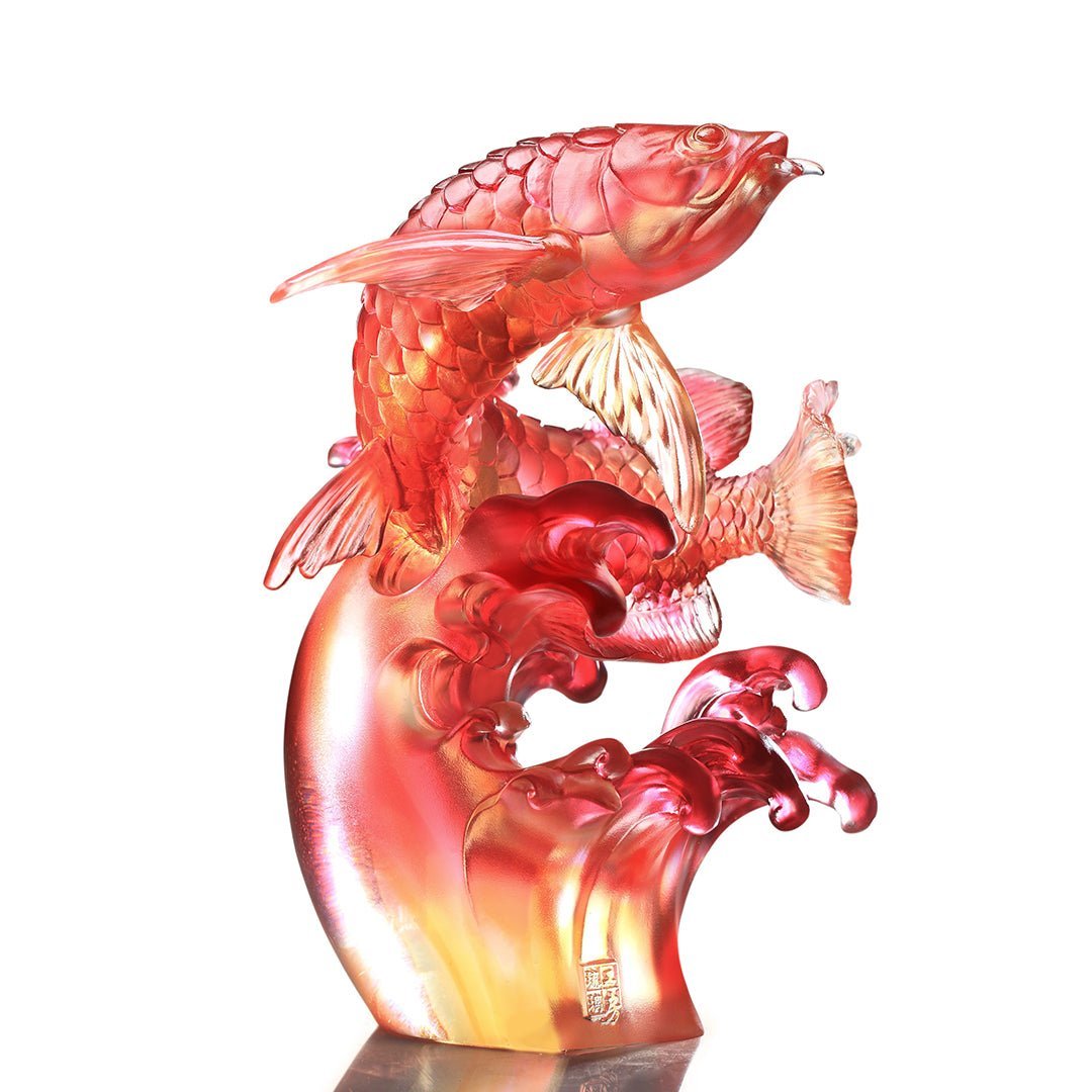 LIULI Crystal Tiger, Chinese Zodiac, Mighty Roar (Amber)
