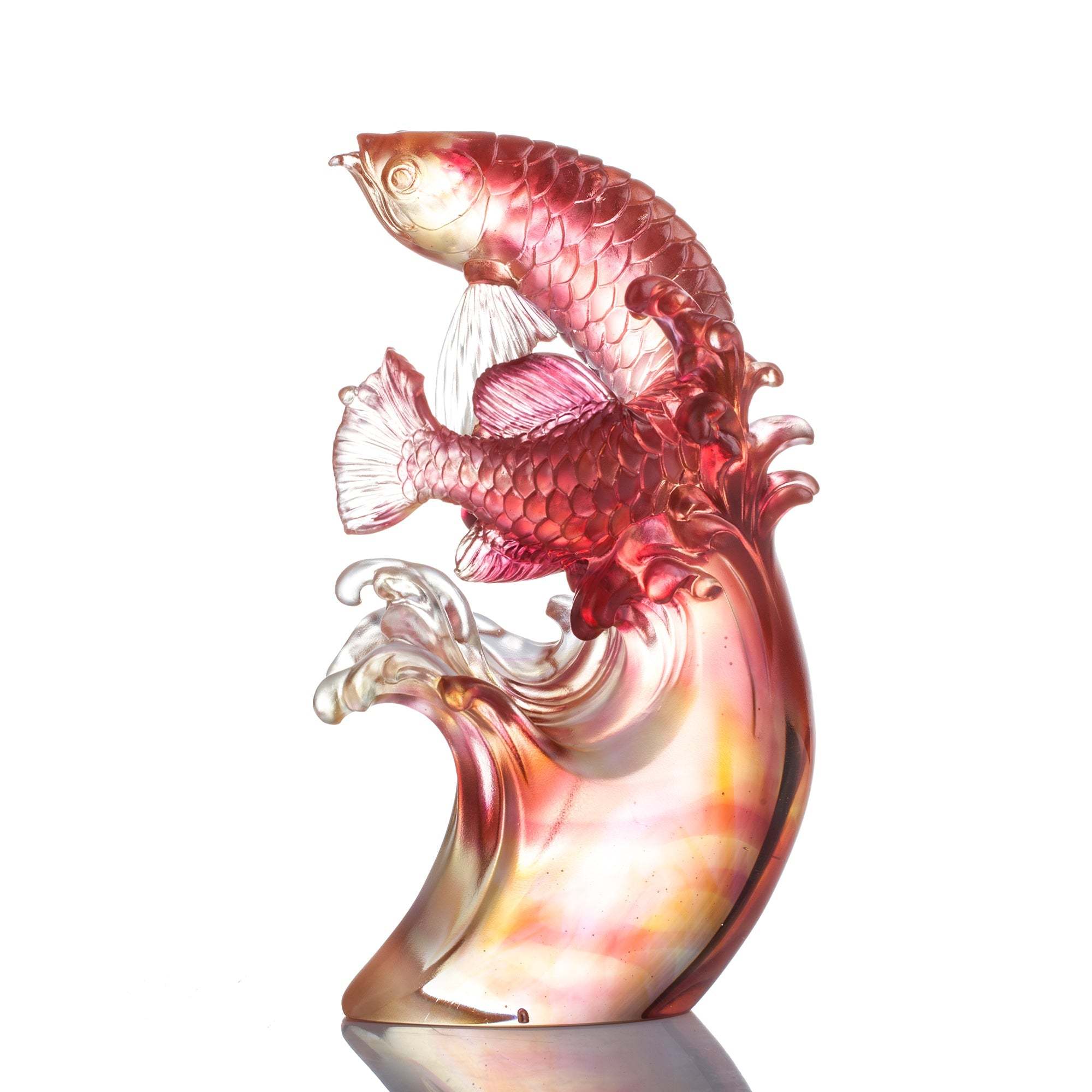 LIULI Crystal Tiger, Chinese Zodiac, Mighty Roar (Amber)