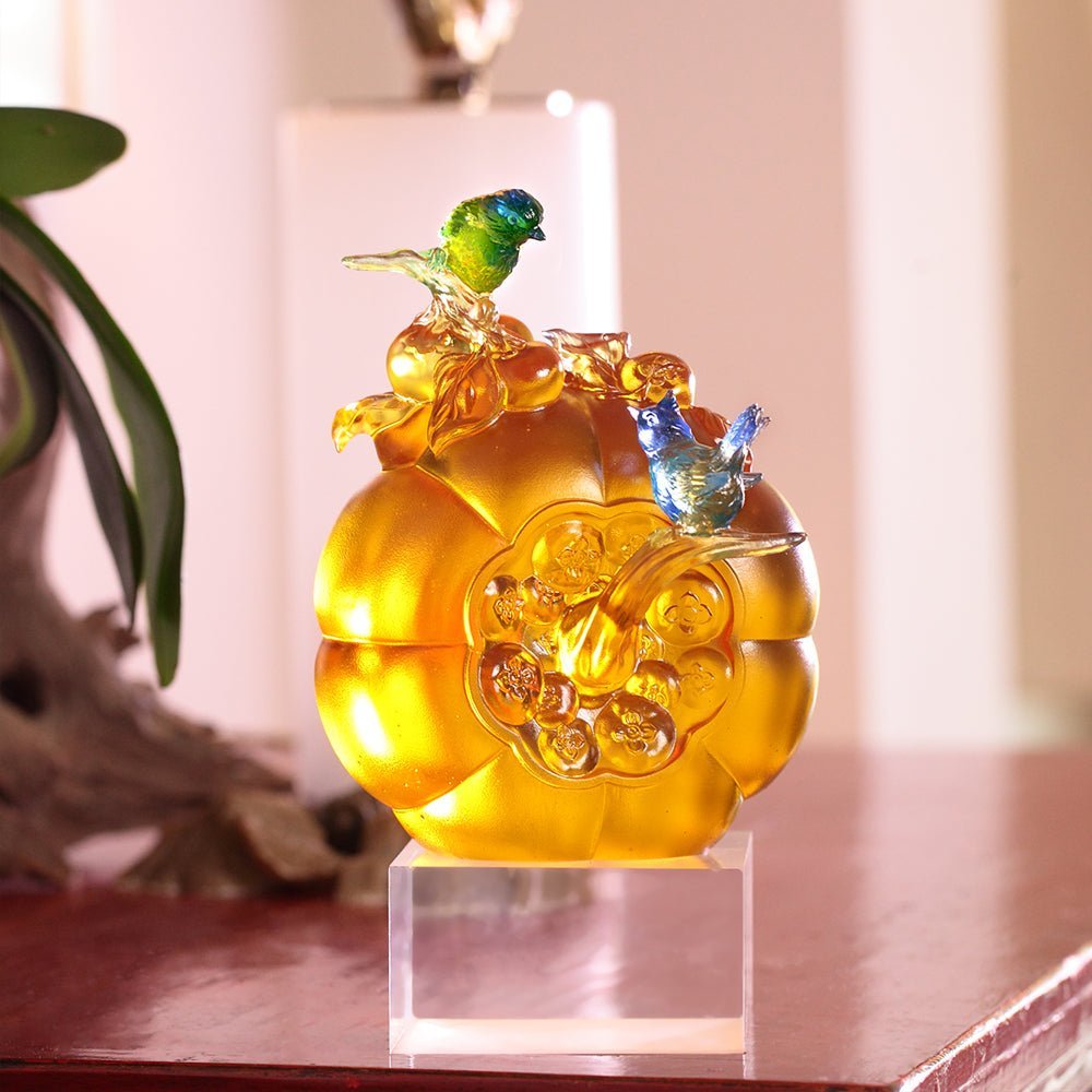 Crystal Floral Vase, Crane, Flight of Legacy