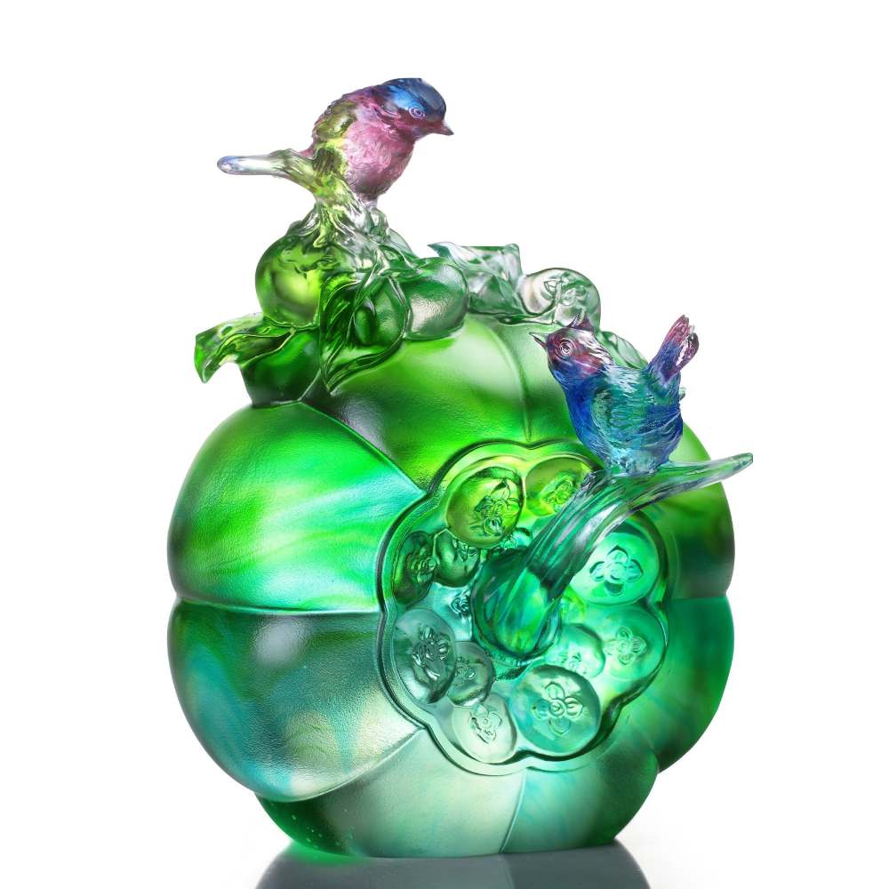 Crystal Floral Vase, Crane, Flight of Legacy