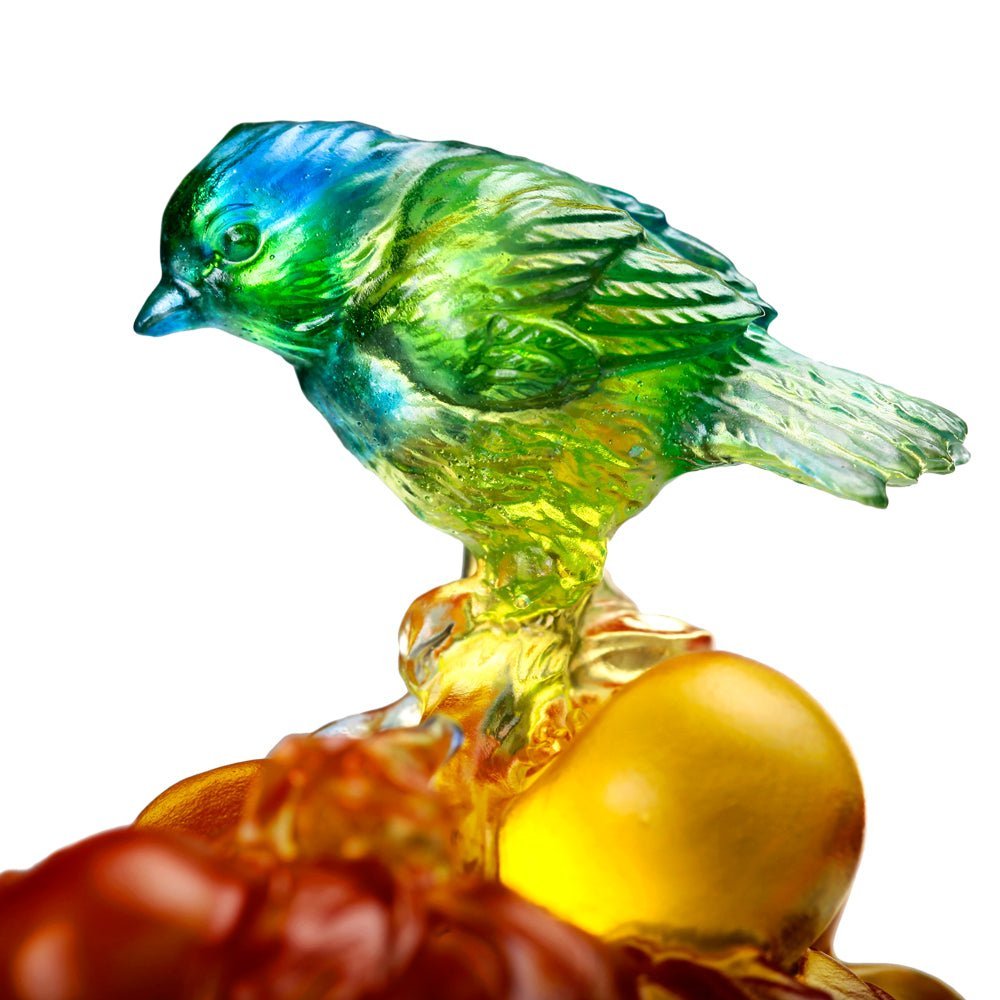 Crystal Floral Vase, Crane, Flight of Legacy