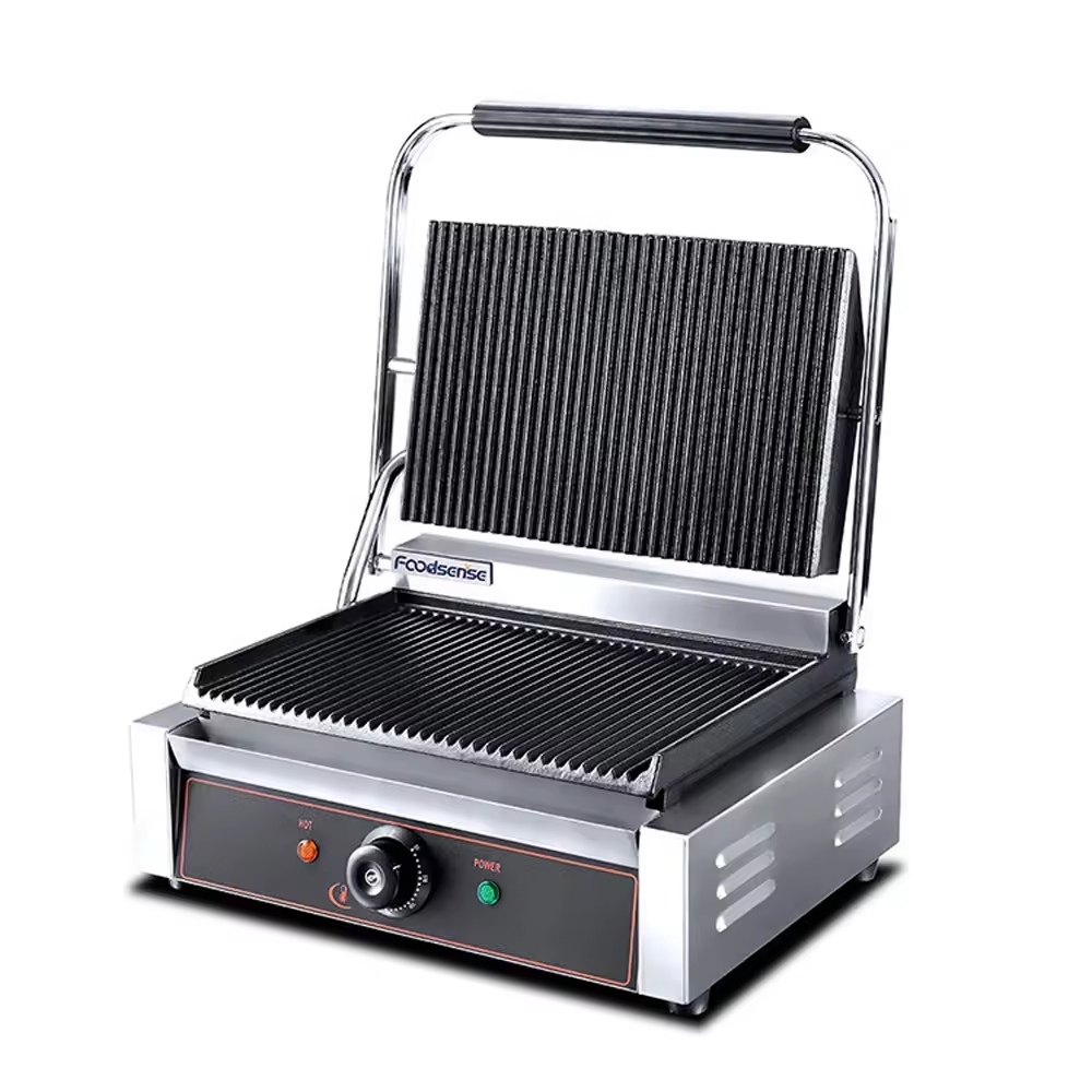 High-Power 2.2KW Electric Contact Grill - Commercial and Home Electric Panini Press