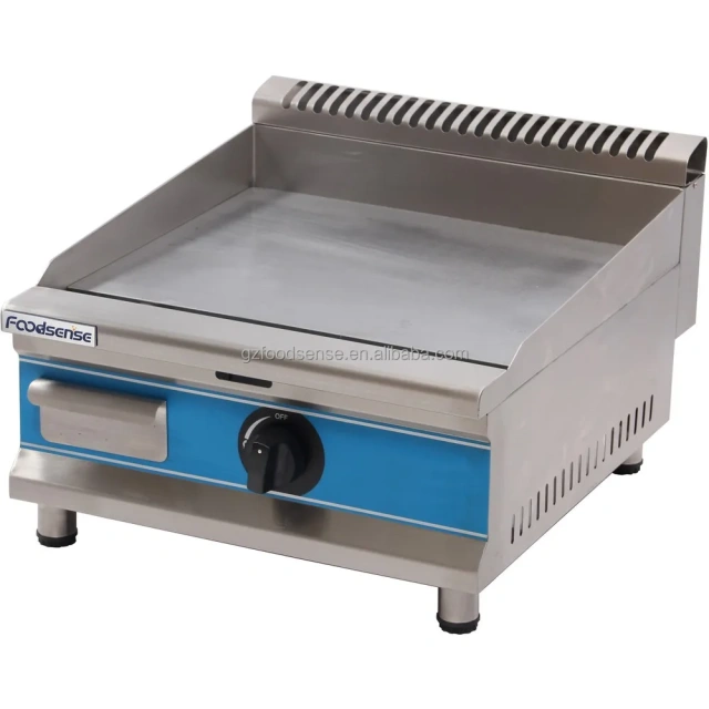 Commercial Stainless Steel Gas Griddle with Gas Fryers – 12KW Power