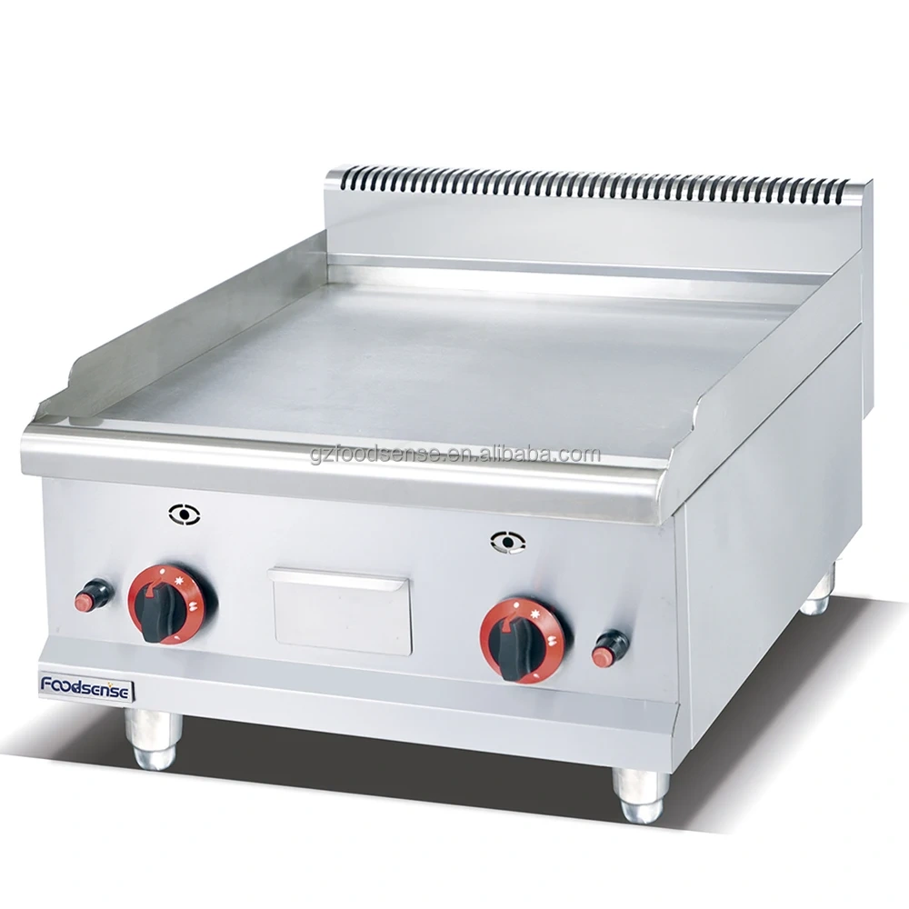 Commercial Stainless Steel Gas Griddle with Gas Fryers – 12KW Power