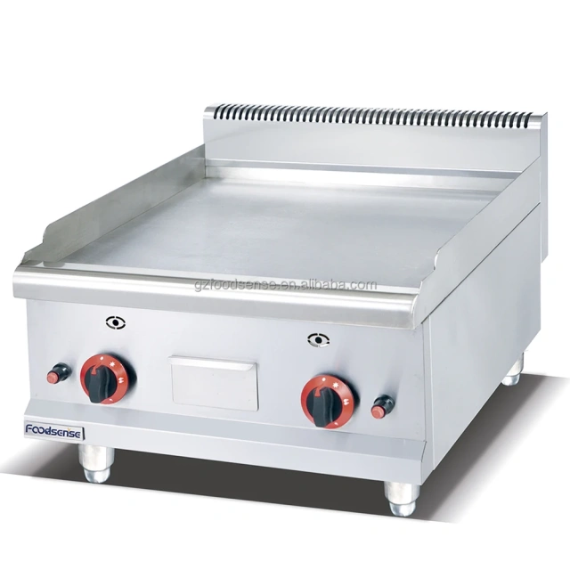 Commercial Stainless Steel Gas Griddle with Gas Fryers – 12KW Power