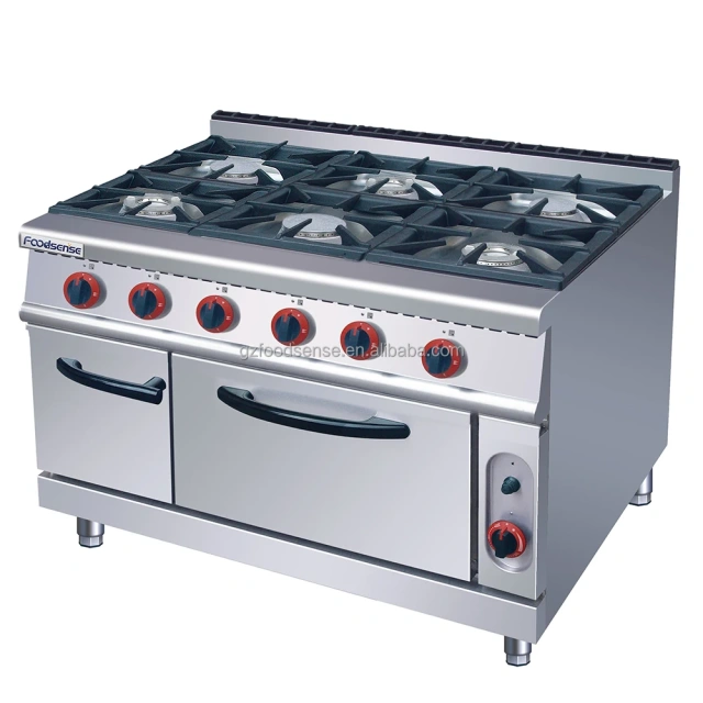 High-Power 6-Burner Commercial Gas Range with Oven - 88992 BTU