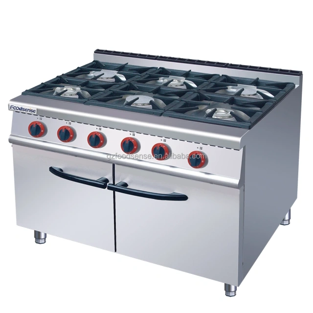 High-Power 6-Burner Commercial Gas Range with Oven - 88992 BTU