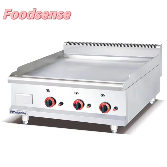 Commercial Stainless Steel Gas Griddle with Gas Fryers – 12KW Power