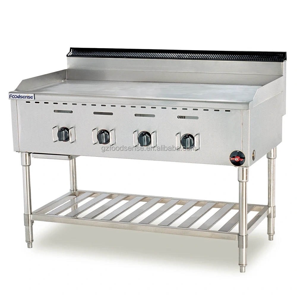 Commercial Stainless Steel Gas Griddle with Gas Fryers – 12KW Power