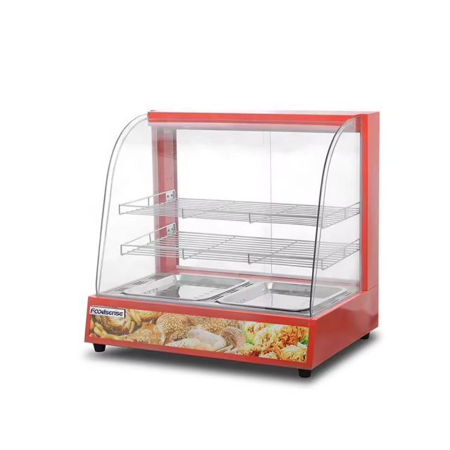 Commercial Food Display Warmer Cabinet - 3-Layer Showcase
