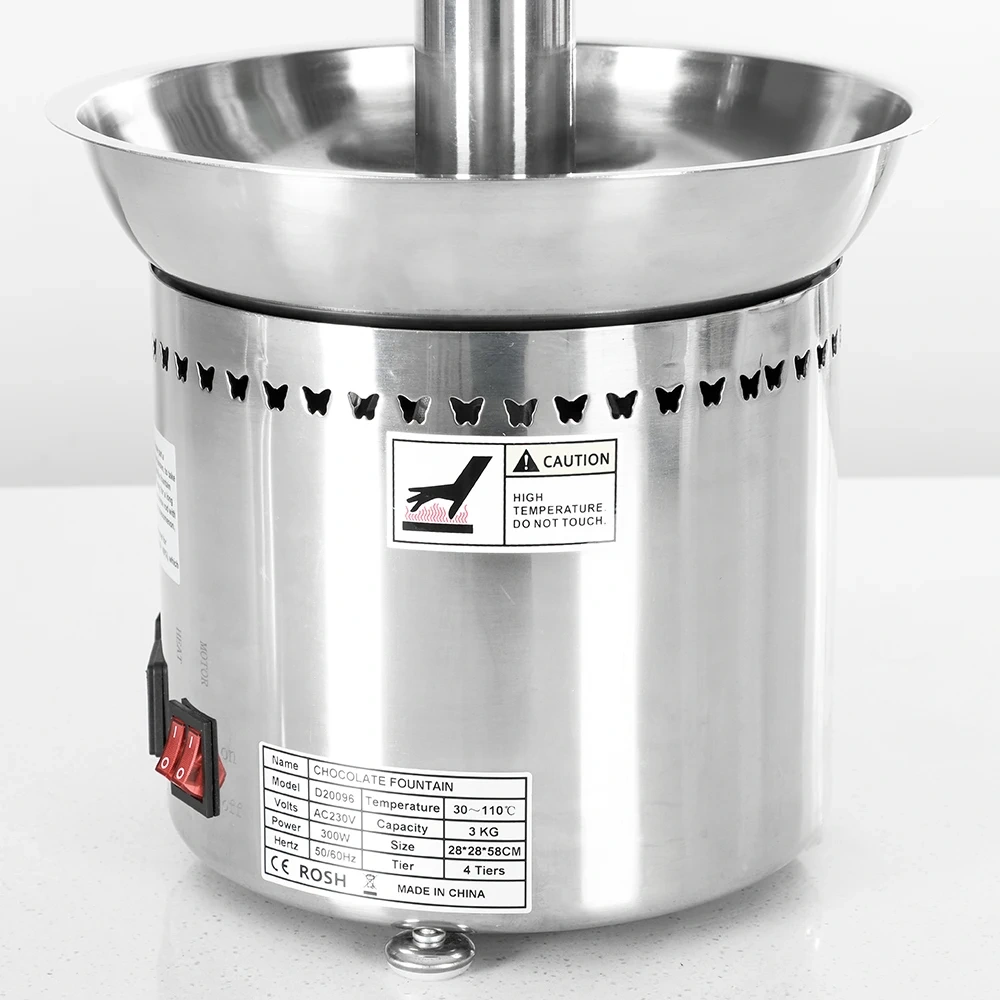 0.21KW 4-Tier Stainless Steel Chocolate Fountain