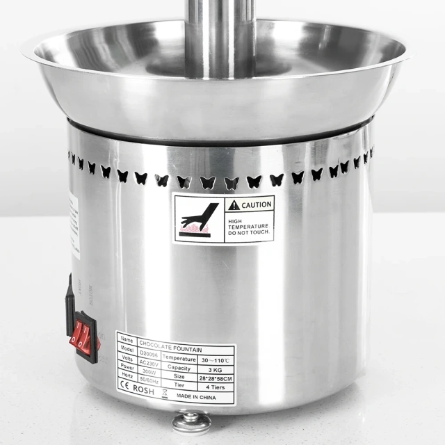 0.21KW 4-Tier Stainless Steel Chocolate Fountain